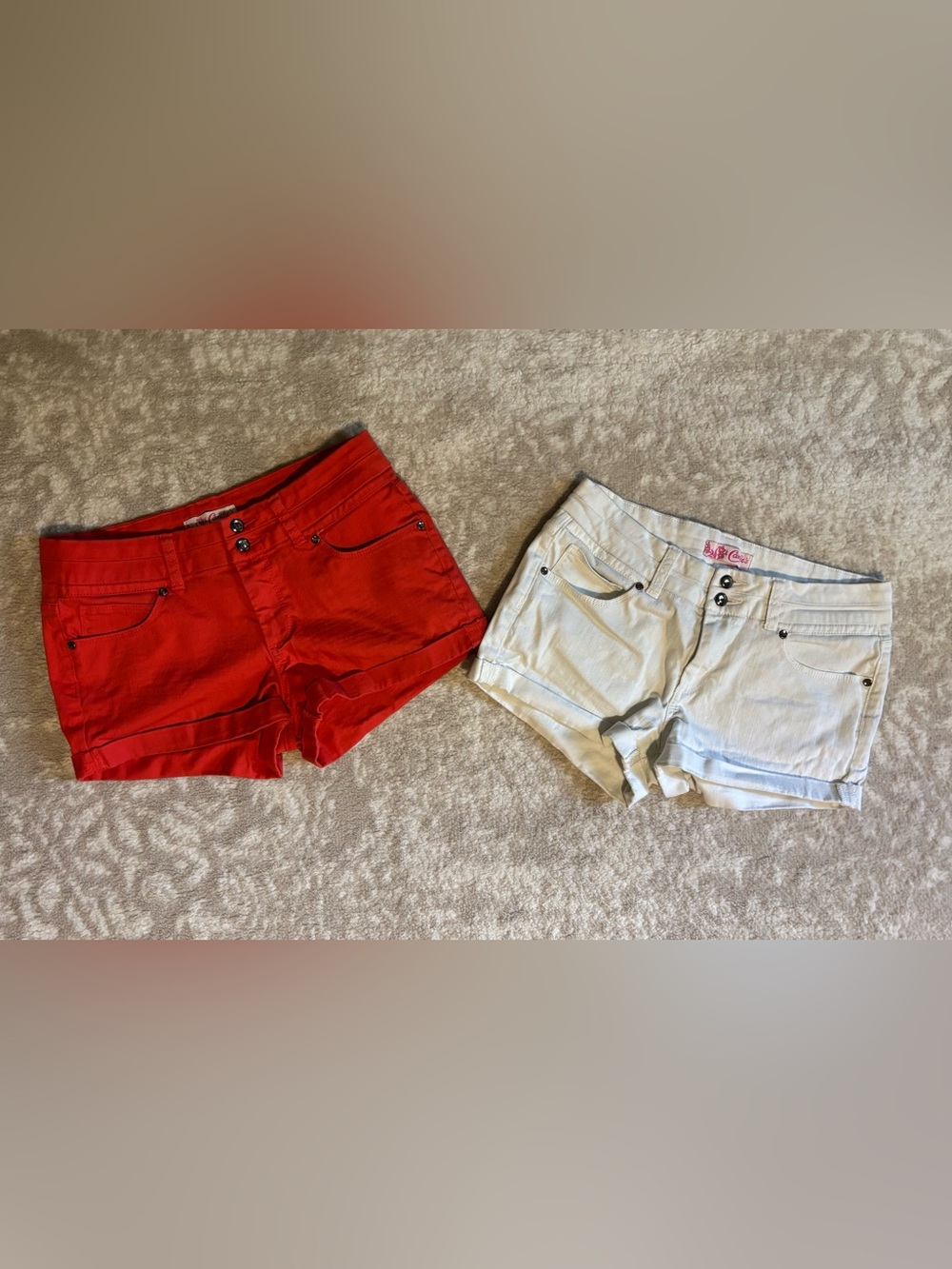 Candie’s Shorts - Red and White Jean Short Set